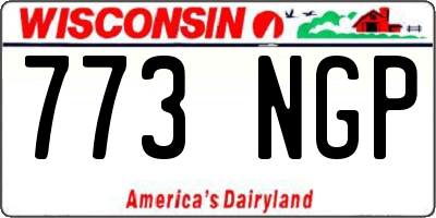 WI license plate 773NGP
