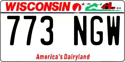 WI license plate 773NGW
