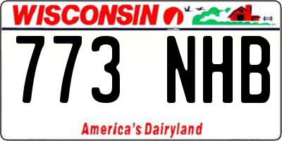 WI license plate 773NHB