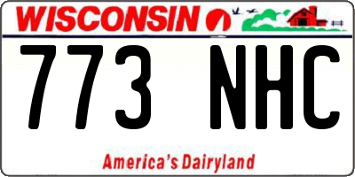 WI license plate 773NHC