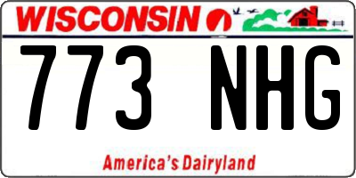 WI license plate 773NHG