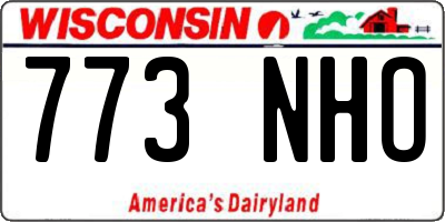 WI license plate 773NHO