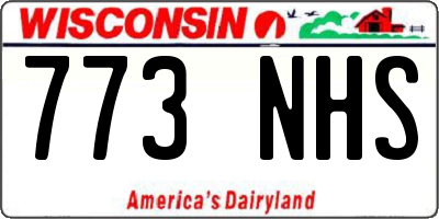 WI license plate 773NHS