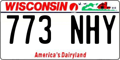 WI license plate 773NHY