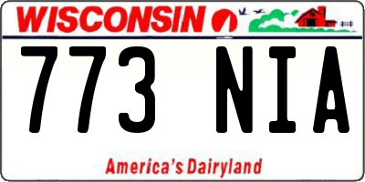 WI license plate 773NIA