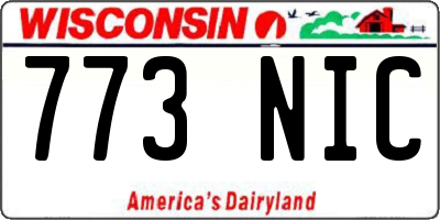 WI license plate 773NIC