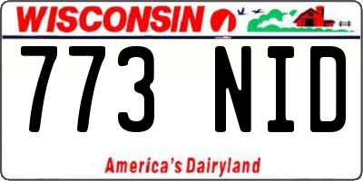 WI license plate 773NID