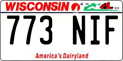 WI license plate 773NIF