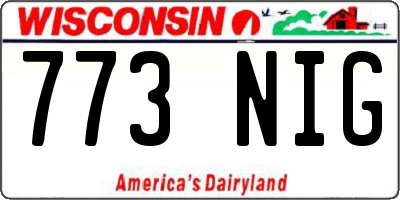 WI license plate 773NIG