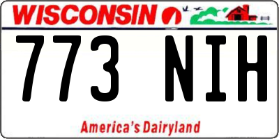 WI license plate 773NIH