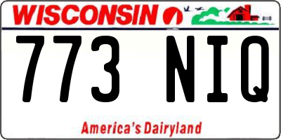 WI license plate 773NIQ