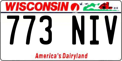 WI license plate 773NIV