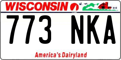 WI license plate 773NKA