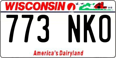 WI license plate 773NKO