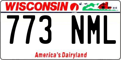 WI license plate 773NML