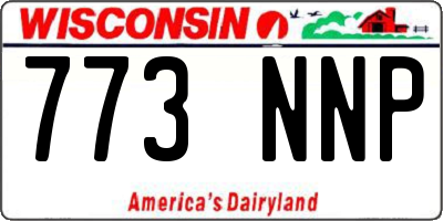 WI license plate 773NNP