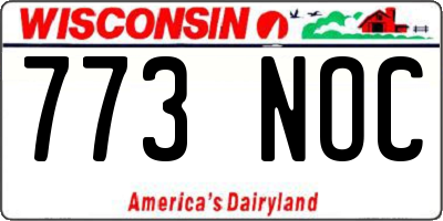 WI license plate 773NOC