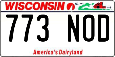 WI license plate 773NOD