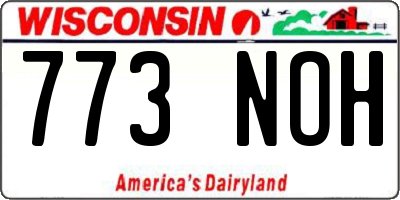 WI license plate 773NOH