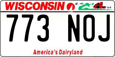 WI license plate 773NOJ