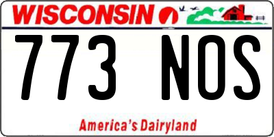 WI license plate 773NOS