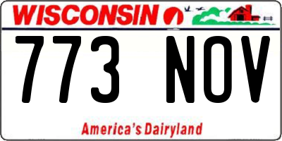 WI license plate 773NOV