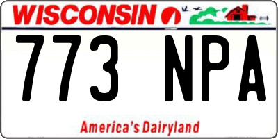 WI license plate 773NPA