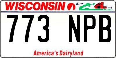 WI license plate 773NPB