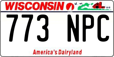 WI license plate 773NPC