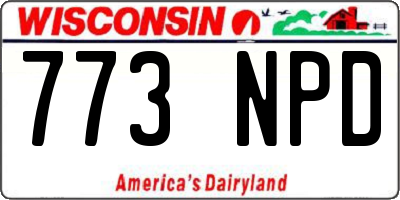 WI license plate 773NPD
