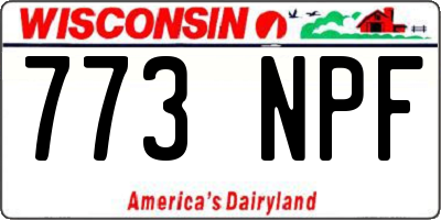 WI license plate 773NPF