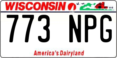 WI license plate 773NPG