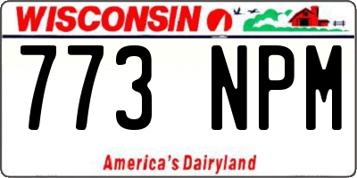 WI license plate 773NPM