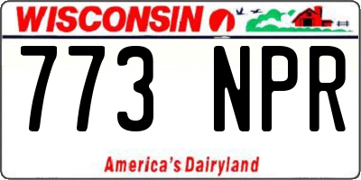 WI license plate 773NPR