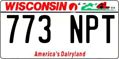 WI license plate 773NPT