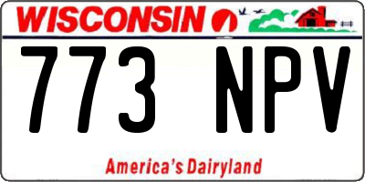 WI license plate 773NPV
