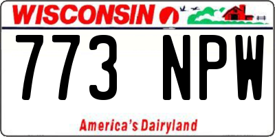 WI license plate 773NPW