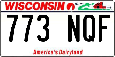 WI license plate 773NQF