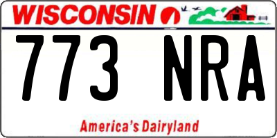 WI license plate 773NRA