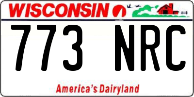 WI license plate 773NRC