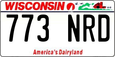 WI license plate 773NRD