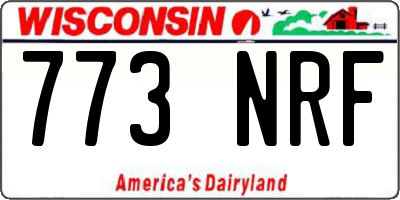 WI license plate 773NRF