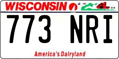 WI license plate 773NRI