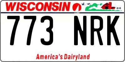 WI license plate 773NRK