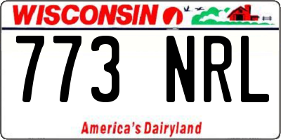 WI license plate 773NRL