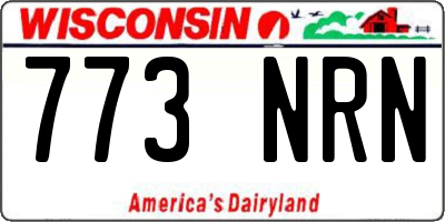 WI license plate 773NRN