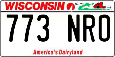 WI license plate 773NRO