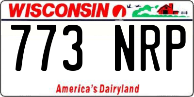 WI license plate 773NRP