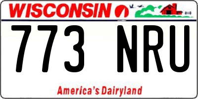 WI license plate 773NRU