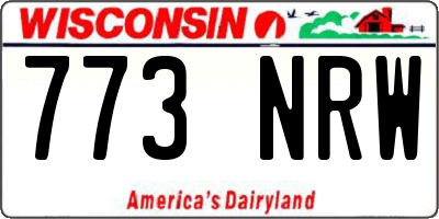 WI license plate 773NRW